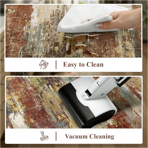 Collive Abstract Kitchen Rugs Sets of 2 Kitchen Mats Cushioned Anti Fatigue