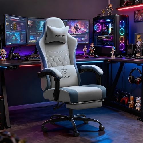 Homall Ergonomic Gaming Chair, High-Back Racing Style PC Chair, Grey