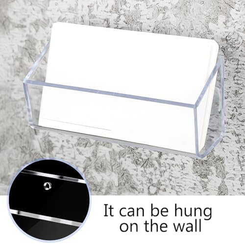 Eersida 16 Pcs Acrylic Business Card Holder for Wall Mount or Place on Desk