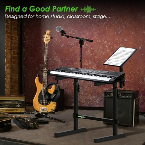 Keyboard Stand Heavy Duty Piano Stand with Mic and Laptop Stand