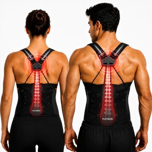 Posture Corrector Belt for Men & Women | Ergonomic Upper Back Support Brace | Adjustable Shoulder & Back Straightener | Breathable | Fits 28-46 Inch Tummy