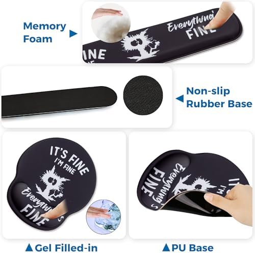Mouse Pad and Keyboard Wrist Rest Support,Ergonomic Mouse Pad Set