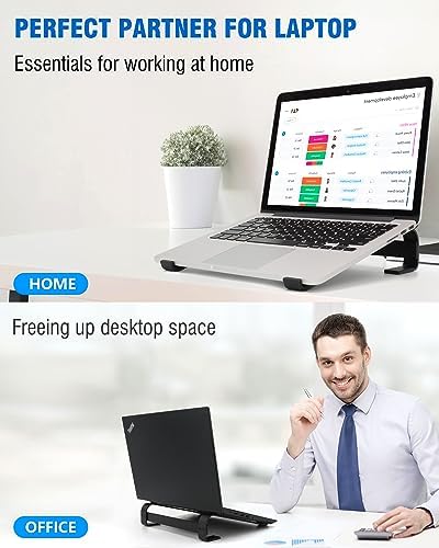 Laptop Stand for Desk, Ventilated Aluminum Laptop Riser, Black