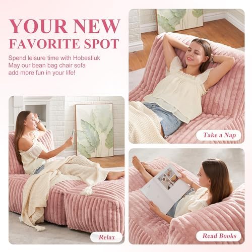 Hobestluk Large Bean Bag Chairs Sofa for Adults Giant BeanBag Couch Lounger