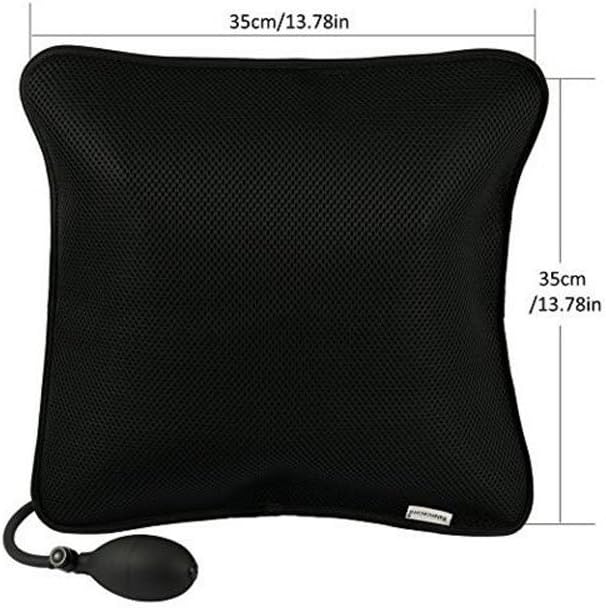 Lumbar Support Inflatable Cushion Backrest Portable Pillow with Pump for Car, Office Chair, Home, Travel, Camping (Sky Blue)