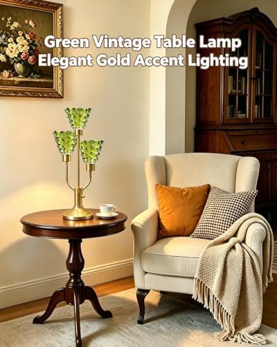 Lightdot Green Glass Mid Century Modern Table Lamp Bulbs Included Dimmable