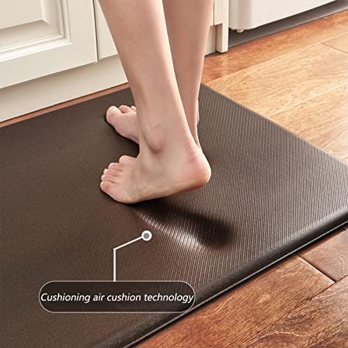 VXHCS 7/10" Extra Thick Anti Fatigue mats for Kitchen Floor, 19.7“x47.6 Standing Desk Mat Ergonomic Waterproof Mat, for Home, Office, Laundry, Black