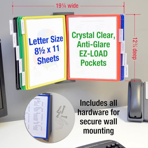 Ultimate Office FASTFIND 10-Pocket WALL Reference Display Organizer, Colors