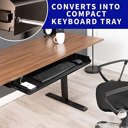 VIVO Black Under Desk 33 x 9 in Slide Out Storage Drawer, DESK-DR33-B