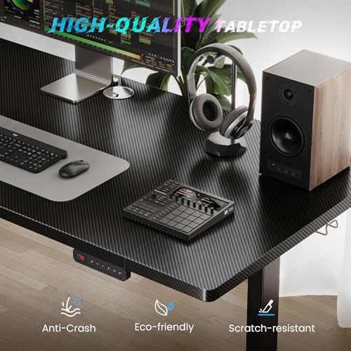 SIAGO Electric Standing Desk Adjustable - 63 x 24 Inch Sit Stand up Desk with Cable Management - 3 Memory Preset Adjustable Height Table