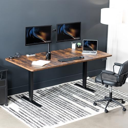 VIVO Rustic Vintage Brown 71 x 36 in Standing Desk, DESK-KIT-2B7N-36