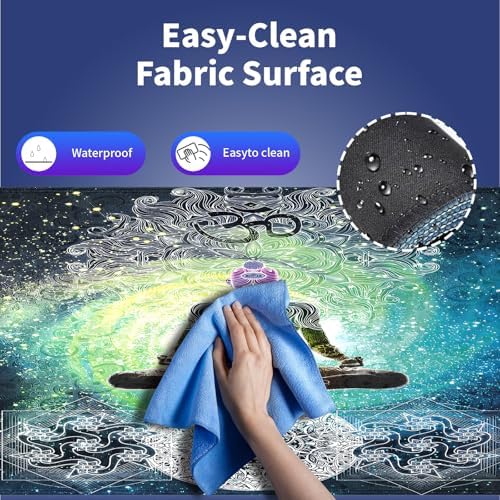 Yoga Mandala Large Mouse Pad, Zen Meditation Hippie Style Chakra Desk Mat