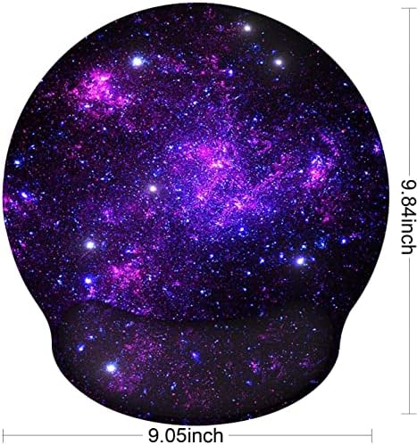 RICHEN Memory Foam Mouse Pad with Wrist Support,Ergonomic Mouse Pad with Wrist Rest,Non-Slip Rubber Base for Computer Laptop & Mac,Lightweight Rest for Home,Office & Travel (Purple Starry)