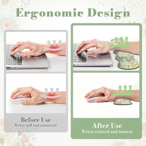 iLeadon Mouse Pad and Keyboard Wrist Rest, Large Computer Desk Mat Set