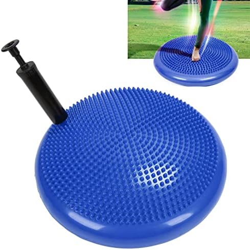 Ymiko Fitness Balance Disc Cushion Mat Blue Professional Exercise Training Pad for Stability Strength Posture Improvement