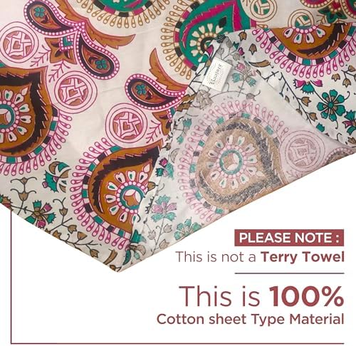 raajsee White Brown Round Beach Tapestry Hippie/Boho Beach Blanket Mandala/Indian Cotton Throw - Round Tablecloth/Home Decor/Indie Rug Yoga Mat Meditation Picnic Rugs 127 CM / 50 INCHE Circle