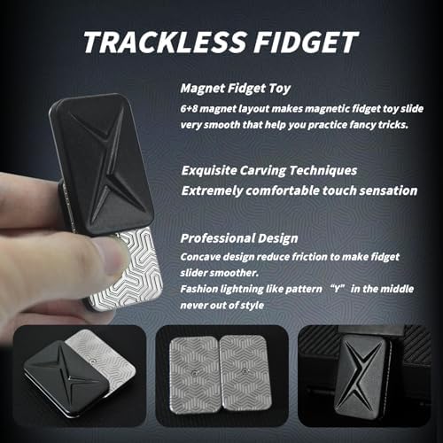 Fidget Toys 2 Pack, Trackless Fidget Slider, Fidget Ring
