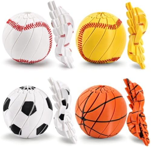 4‑Pcs 3D Printed Ball Toys Set, Twisty Fidget Ball Toys, Flexible Articulated Desk Toys, Extendable Spiral Fidget Toy, Cute Desk Decor, Party Favors, Gifts for Kids & Students