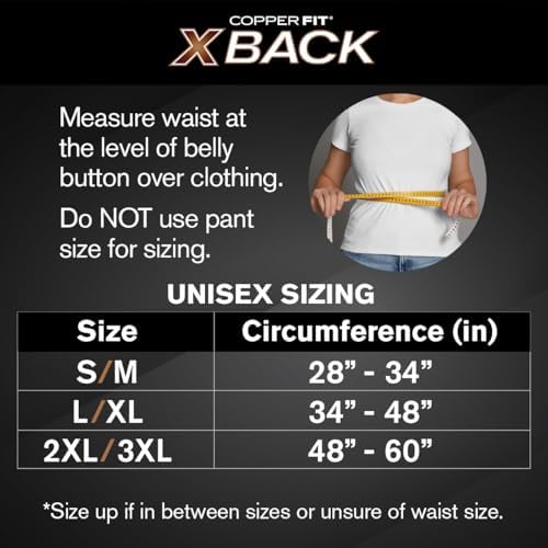 Copper Fit X-Back Brace for Lower Back Pain, Lumbar Support, Herniated Disc, Sciatica, Arthritis – Adjustable, Breathable Design - for Men and Women (Large/XLarge) (Pack of 2)