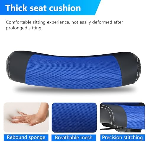 PayLessHere Gaming Office Chair Support Adjustable Ergonomic PU Leather Racing Lumbar Massage Headrest Armrest Task 360° Swivel Computer Chair for Women Men Adults, Blue