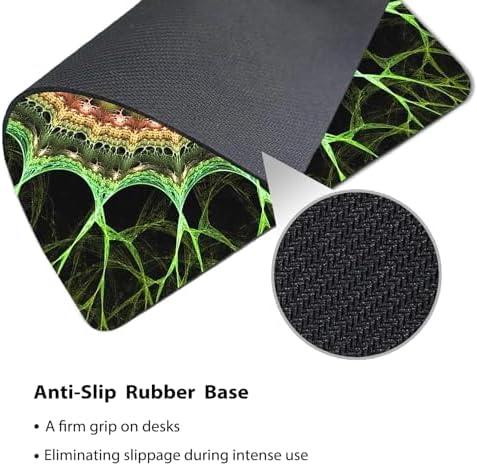 9.5x7.9 Inch Office/Gaming Mouse Pad, Amazing Organic Floral Vibrant Fractal Mandala Design Cute Anti-Slip Mat for Desk