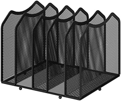 Simple Trending 5-Section Vertical File Organizer, Black