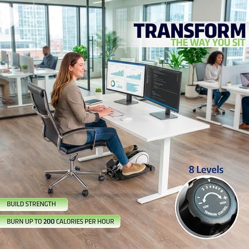 DeskCycle White Under Desk Elliptical Machine, DSK-SPO-Ellipse