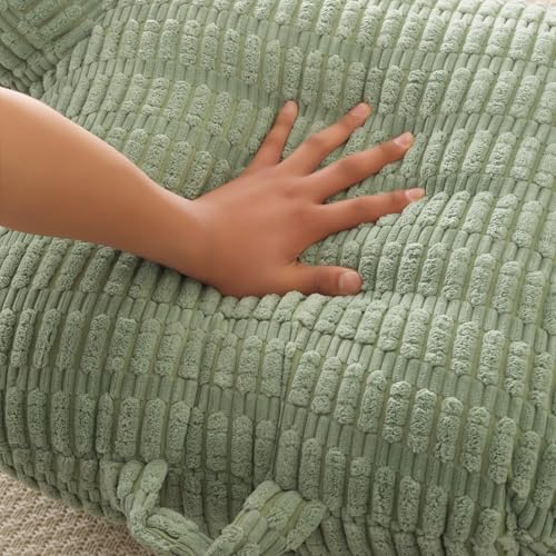 Reading Pillow for Sitting in Bed with Arm,Green Corduroy,M