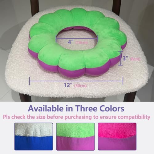 Bed Sore Cushion for Pressure Relief, Donut Pillow for Sitting Sleeping, Flower Positioning Pillow for Ear, Elbow, Leg Support, Desk Nap Pillow for Office, Home, Travel (Magenta & Purple)