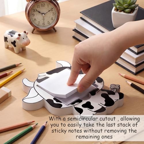 Cow Sticky Note Holder Large Wood, Western Office Decor