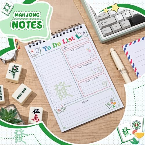 Gueevin Mahjong Gifts To Do List Notepad, Daily Planner, 50 Sheets