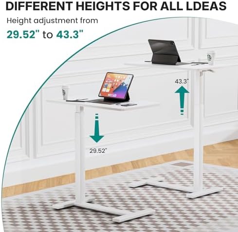 OLIXIS Bedside Table, Mobile Standing Desk, Bed Table for Apartment