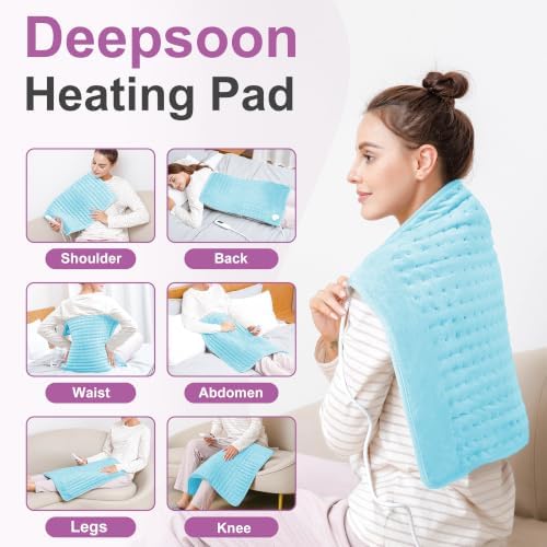 Heating Pad,Electric Heating Pads,Heating Pad for Back,LightBlue,24x20 Inch