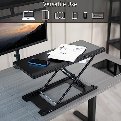 VIVO Black 27 in Single Top Keyboard and Mouse Riser, DESK-V000P