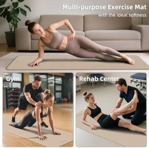 ILILI Foldable Yoga Mat 10mm, Extra Thick, Extra Long, 75x26x0.4 Inch, TPE