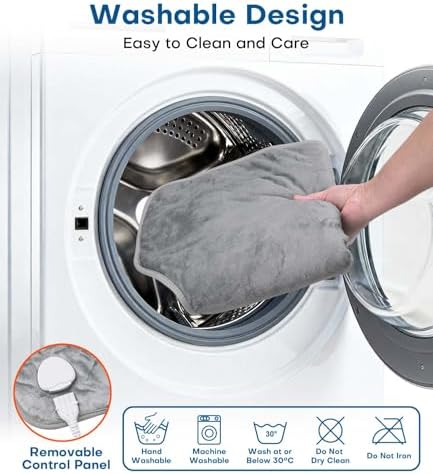 Heating Pad for Back Pain Relief, 22”x 37” Large Electric Heat Pad for Neck, Shoulders & Back, 6 Heat Settings & 4 Auto Shut-Off Timers, ETL Certified, Gifts for Women Men Mom Dad (Gray)