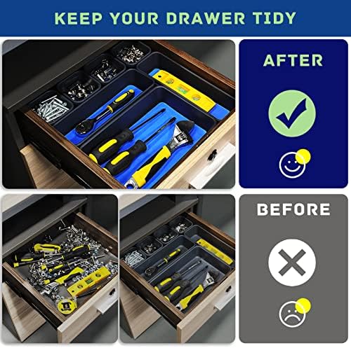 Tool Box Organizer, Tool Drawer Organizer Tray Divider, Toolbox Organization, Garage Tool Organizers and Storage, Tool Box Accessories for Rolling Tool Chest Cabinet (Blue (47PCS))
