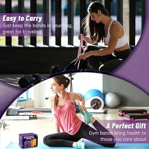 4-Level Resistance Bands for Working Out, Pull Up Assistance Bands