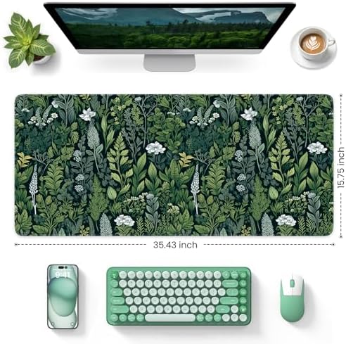 iCasso Desk Mat, Big Desk Pad,XXL Gaming Mouse Pad, Dark Green