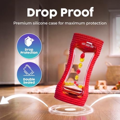 BUNMO Liquid Motion Bubbler Sensory Toy for Kids & Adults – Gentle Fidget Toy for Mindfulness – Stimulating Visual Sensory Experience – Colorful Bubble Fidget Timer for Desk & Travel - Red