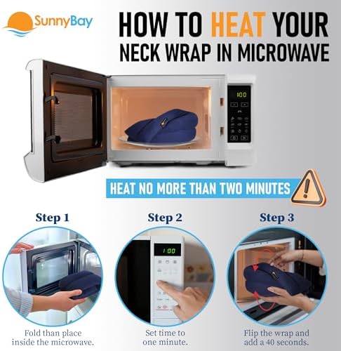 SunnyBay Hands-Free Heating Pad, Neck and Shoulder, XL 30 inch, Navy