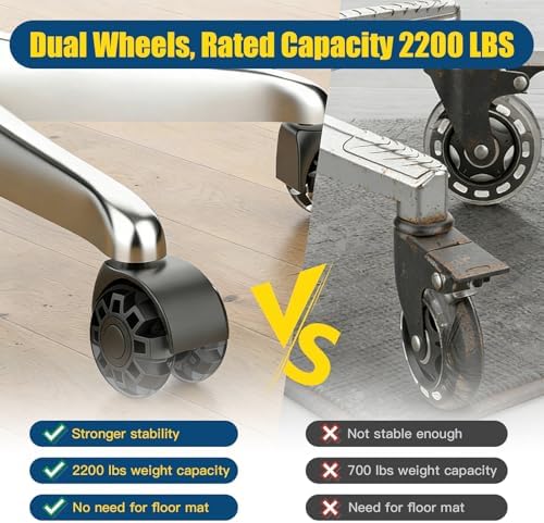 Minewill 2" Office Chair Wheels - Protection for Hardwood Floors and Carpet