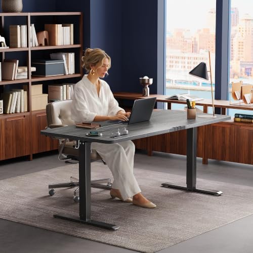 Huuger 63 X 24 Inch Electric Standing Desk with Power Outlets