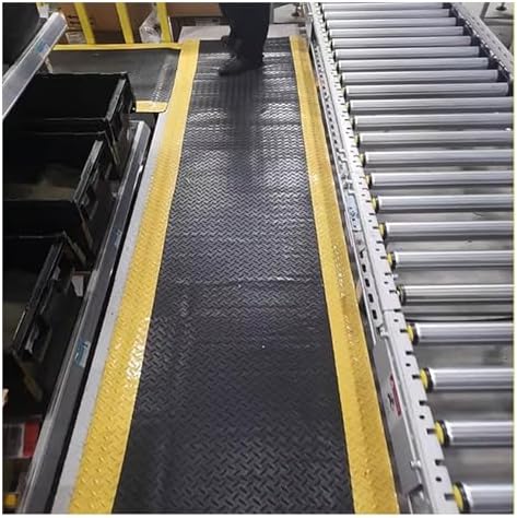 Non Slip Anti Fatigue Mat Rubber Mat,Waterproof Standing Pad,20Mm Thick Floor Mat for Factory Floor,Commercial Rug for Traders Warehouse Logistics.Black-60x90cm