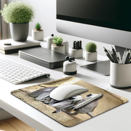 Gray Langur Monkeys Grooming Wildlife Primate Mouse Pad, Nature Desk Mat