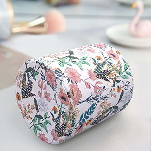 Large Capacity Floral Pen Holder for Desk, Leather Pencil Holder Pen Cup Marker Holder Makeup Brush Holder, Desk Accessories & Workspace Organizers for Home, Office, White Flower