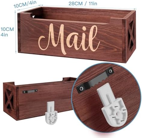 Wooden Mail Organizer Countertop