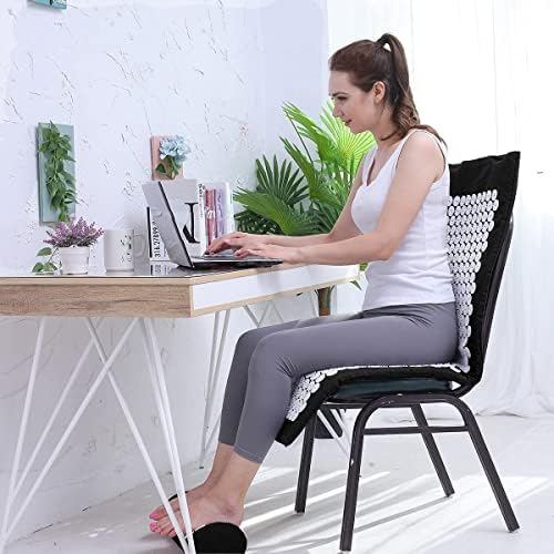 XiaoMaGe 47" Acupressure Mat and Pillow Set with Carry Bag (Black)
