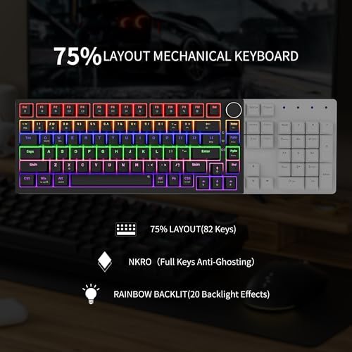 Newmen GM326 Mechanical Keyboard,75% Percent Gaming Keyboard,Wired Keyboard