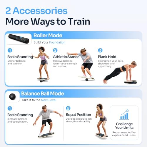Sportneer Balance Board, 7-Mode Balance Trainer with Roller & Ball